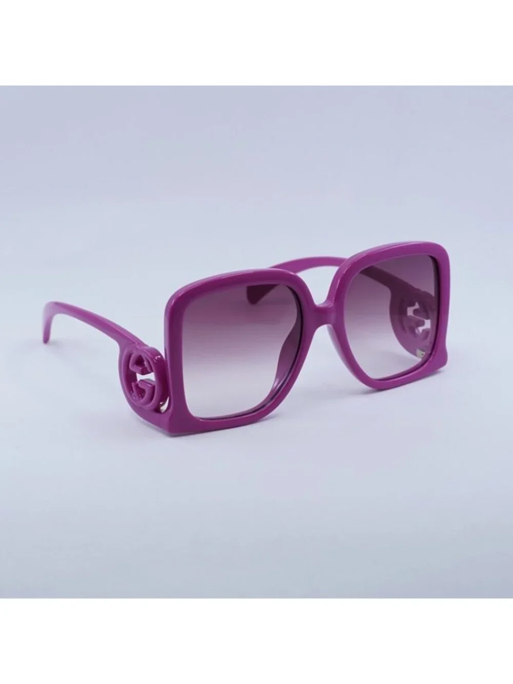 Gucci GG1326S 004 Sunglasses Fuchsia Square Frame, Violet Gradient Lenses